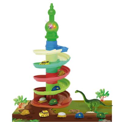 China Race Track Toys DIY Dinosaur Slide Track Toy Railway Adventure Game Slide Block Race Track Educational Toys for sale