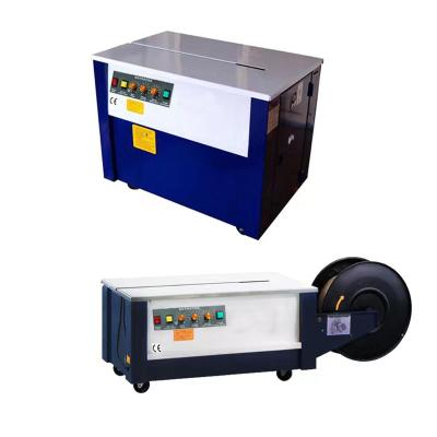 China Semi Automatic PP Food Tie Up Box Vertical And Horizontal Table Low Cardboard Table High Strapping Machine for sale