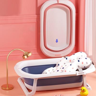 China 2021new Design Sustainable Foldable Baby Bathtub Kids Portable Bathtub With Temperature Sensing for sale