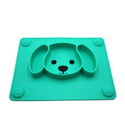 China BPA Free Custom Baby Tableware Kids Baby Feeding Silicon Divided Rubber Dish for sale