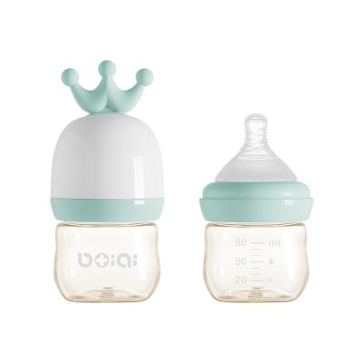 China BPA Free Fashion New Design Hot Sale Crown Lid 90ml Germany PPSU Feeding Bottles for Newborn Girls and Boys for sale