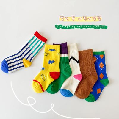 China Korean antibacterial high quality custom style fashion cartoon happy kids designers socks for sale