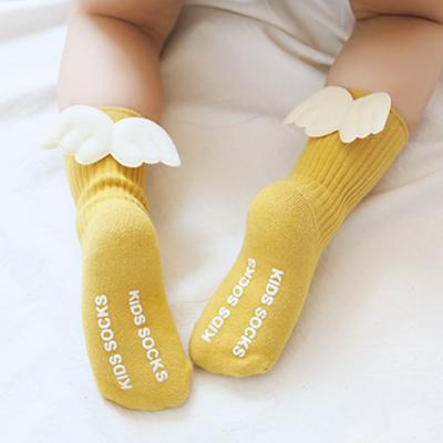 China High Quality Cute Antibacterial 3d Baby Socks Organic Cotton Knit Grip Knee High Baby Anti Slip Socks for sale