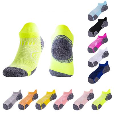 China Unisex Custom Short Ankle Breathable Running Socks Thick Terry Cushioned Sports Socks Cotton for sale