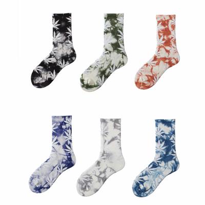 China Sports Socks QUICK DRY Logo Breathable Organic Cotton Knit Tie Dye Weed Socks Bulk for sale