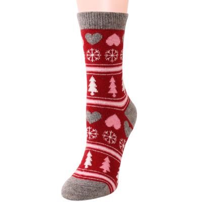 China Christmas Sporty Wholesale Jacquard Wool Thick Warm Merino Socks For Winter for sale