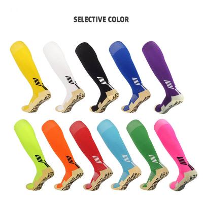 China Breathable Custom Men's Soccer Socks Anti Slip Logo Socks Sports Football Long Grip Socks High Grip Socks for sale