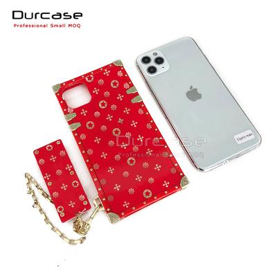 China TPU+Metal Fashion Premium Brand Designed Girl Cell Phone Case For iPhone 12 Pro Rectangle 13 13mini Max Designer Case Cover for sale