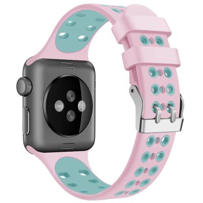 China Protector Cover For Apple Watch Band 2 Designer Smart Watch Band 3 Color 44mm/40mm/38mm/42mm Double Cross Silicone for sale