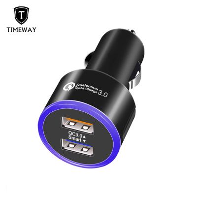 China Mobile Phone Tablet MP3 GPS Fast Charging 3.0 Car Charger For Mobile Phone Mini Usb Dual Car Charge QC 3.0 Fast Charging Dual Usb Car Charger Adapter for sale