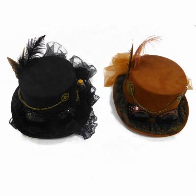 China Custom Made Party Steampunk Hat With Drift Bottle Wholesale Carnival Beautiful Girl's Birthday Party Hat for sale