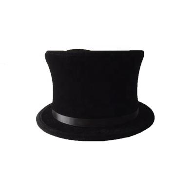 China Costume Black Factory Price POLYESTER Satin Top Hat Adult Formal Magician Hats Nice for sale