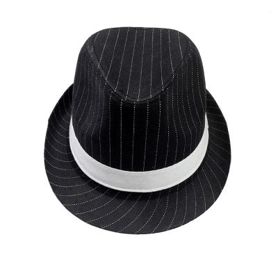 China Custom Fashionalbel Character Stripe Fedora With Different Color Stripe Advanced Fedora Panama Hats for sale