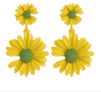 China Summer Daisy Stud Earrings Resin Dried Daisy Flower Earrings Natural Party Decoration Fashion Jewelry for sale