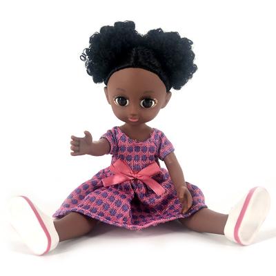 China Wholesale New Educational Toy 13 Inch Fashion African American Girl Black Doll With Afro Hair for sale