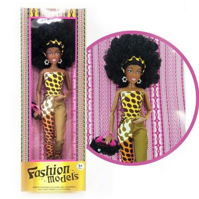 China MODEL TOY New Cute 12.5 Inch Girl Doll Black Fashion African American Barber Dolls With Afro Hair for sale