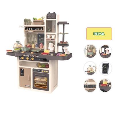 China Preschool Kids Play Set 2021 New Furniture Kitchen Toy Cooking Sets With Light Healthy Healthy Game Wholesale Cool Play Cooking For Kids As Gift for sale