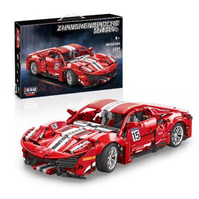 China Super Hot Sale Toy Samlok 2021 Building Blocks Toys 1324 Pcs Ferrarri Hot Sale Sports Car Model Building Blocks Gifts Toys For Children for sale