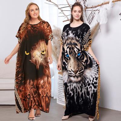 China Comfortable Daily Hot Sales Casual Animals Style Muslim Islamic Clothing Abaya Maxi Muslim Dresses Women Kaftan Dress for sale