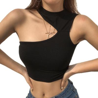 China 2022 new summer QUICK DRY sexy irregular sleeveless short sports vest top crop women shirt blouse for sale