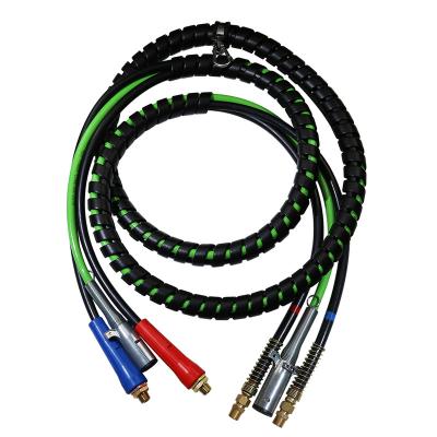 China 15ft Length Truck Airline Air Brake System 3 in 1 Set ABS Power Line Hose and Trailer Rig Electric Cable Wrap Cord for sale