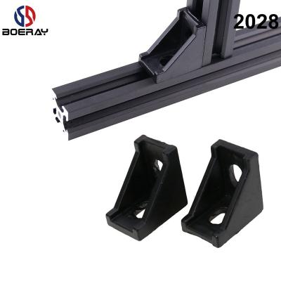 China Aluminum Alloy Black Corner Angle L Brackets Connector For Aluminum Profile 2020 Series for sale