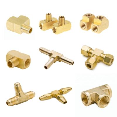 China CA360 Brass S.A.E Brass D.O.T Barstock /Forged 1/8,1/4,3/8,1/2 Brass Tee Male/Female Pipe Tube Fittings for sale