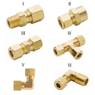 China Instrumentation SAE Brass Fitting Compression Include Socket Nut Union 45 90 Degree Long Female/Male Tee 1/8