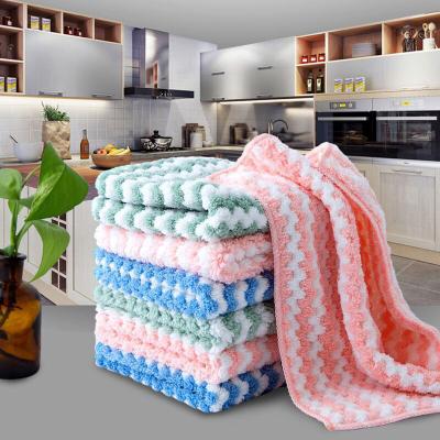 China 10Pcs Sustainable Kitchen Dishwashing Cloth Dishwashing Cloth Super Absorbent Scouring Pad Dry And Wet Towels Cleaning Kitchen for sale