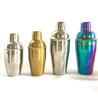 China Stocked 550ml Rain Bow Painting Stainless Steel Cocktail Shaker Popular For Bar Party Or Gift for sale