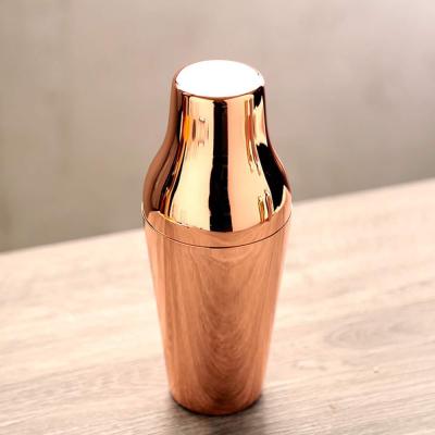 China Stainless Steel Sustainable Cocktail Shaker, Martini Shaker Strainer Lid Top For Drinks Bar Home Use-Rose Gold 650ml for sale