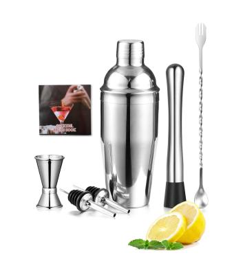 China Cocktail Shaker Set 6 Pieces Stainless Steel Cocktail Shaker Mixer Wine Martini Cocktail Shaker Jigger Mixing Kit For Drink Party Bar Tool Bartender for sale