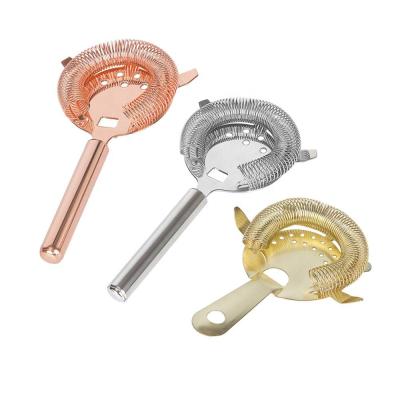 China Viable 3 Pieces Stainless Steel Ice Cocktail Strainer Strainer Filter Cocktail Bar Accessories Tools Rose Gold /Gold/Silver for sale