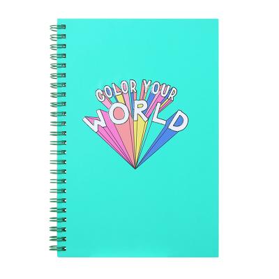 China Fashoion Logo Custom Printing Cute Spiral Notebook Rainbow Hardcover a5 for sale