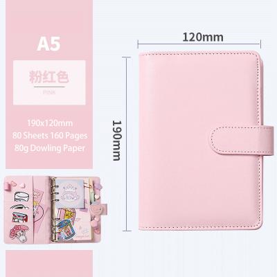 China Spiral Notebook Logo Promotional Work Diary Business Budget A6 6 Rings Fashoion Custom PU Leather Cover Binding for sale