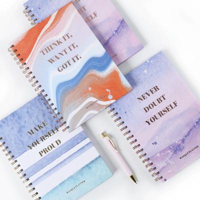 China Fashoion 2022 New Products Unique Marble Design Hardcover B5 Spiral Diary Notebook Custom Printing Planner for sale