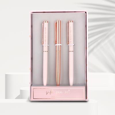 China Student Cute Special Design Logo Pink Rose Gold Metal Custom Made Wholesale Mini Ballpoint Pens Manufactures for sale