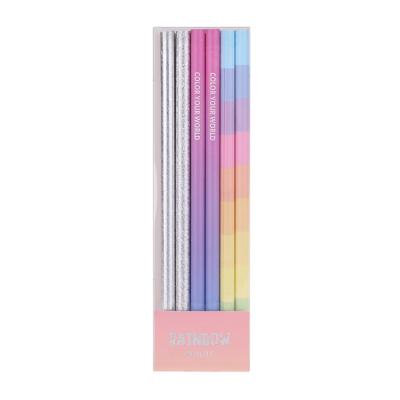 China Promotional Pencil Making Professional Custom Printing Iridescent Packed In Pencil 6 Pet Box Set for sale