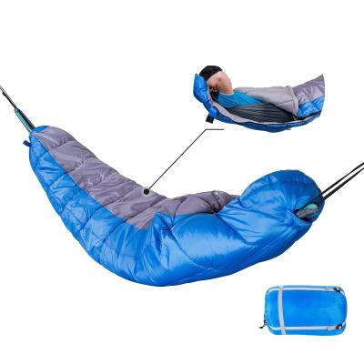 China Outdoor Portable Hammock Blanket Warm Sleeping Bag Elastic Zipper Rope Hybrid Type Camping Fishing Hammock Sleeping Bag for sale