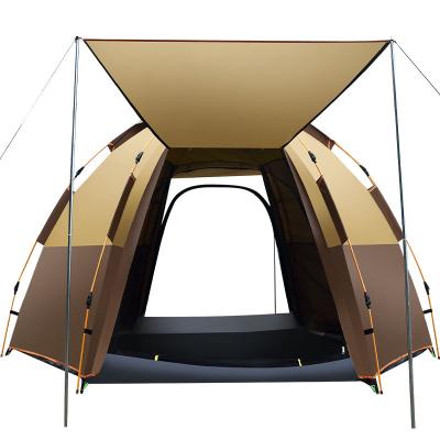 China Camouflage/game field of new hexagonal automatic tent 3 5 person family camping outdoor rainproof and sunscreen thickened tents for sale