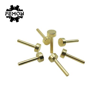 China Factory Aluminum Customized CNC Machining For Solid Brass Rivet And Flat Head Shaft for sale