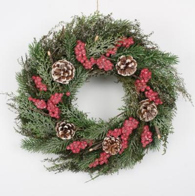 China Polyfoam garland with pinecones pineneedle for door and wall decoration for sale