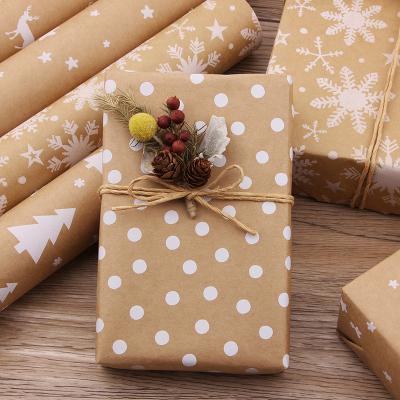 China Disposable Craft Color Christmas Wrapping Paper Roll for Wedding Kids Birthday Holiday Baby Shower Gift Wrap Craft Paper Decor Gifts for sale