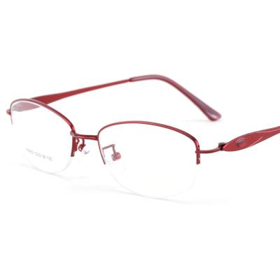 China Wholesale factory quality full glass frame eyeglasses simple super flexible comfortable alloy eyewear for women for sale