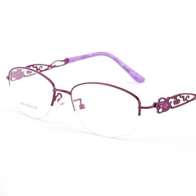 China For Eyeglasses Branded Ultra Light Streamlined Leg Design High Quality Alloy Eyeglasses Frames For Women for sale