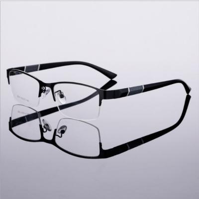 China For Spectacle Glass Frames TR-90 Temple Legs Optical Eyeglasses Half Rim Alloy Eyeglasses Frames For Men And Women Eyewear for sale