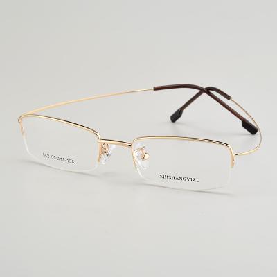 China For New Design Glasses Eyewear Frames Authorize Vacuum IP Plating Simple Business Mental Optical Frames for sale