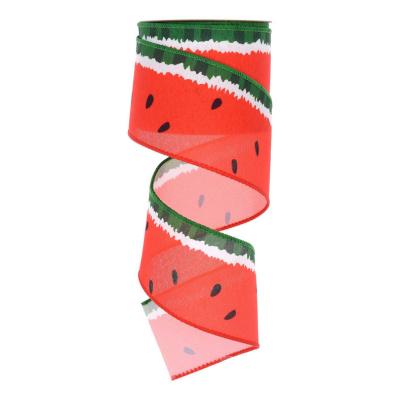 China Changxu Sustainable Top Quality Summer (5 yards/roll) (10 yards/roll) Designs 2.5 Inch 63mm Watermelon Ribbon For Hair Bow for sale