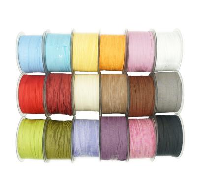 China Changxu 50mm (2m/Roll) Viable Solid Color Pleated Fabric Ribbons For Hair Bows Diy Handmade Materials for sale