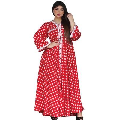 China New O-Neck Long Sleeve Kaftan Islamic Muslim Women Dresses 2022 for sale